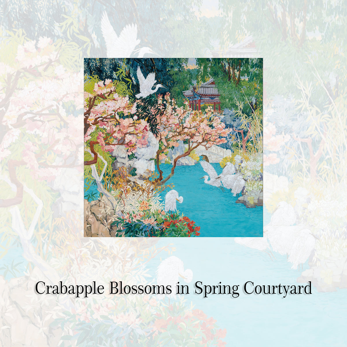 Crabapple Blossoms in Spring Courtyard