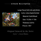 Large Floral Still Life with Birds