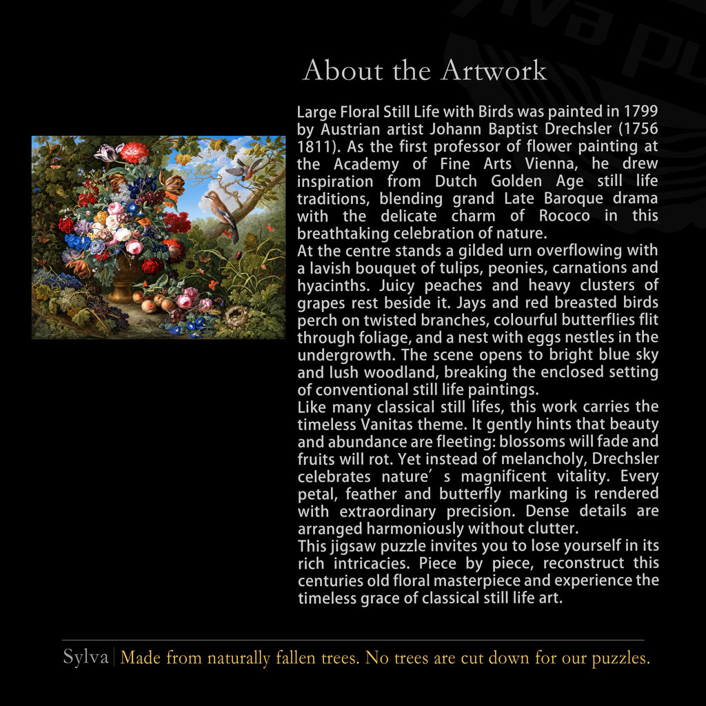 Large Floral Still Life with Birds